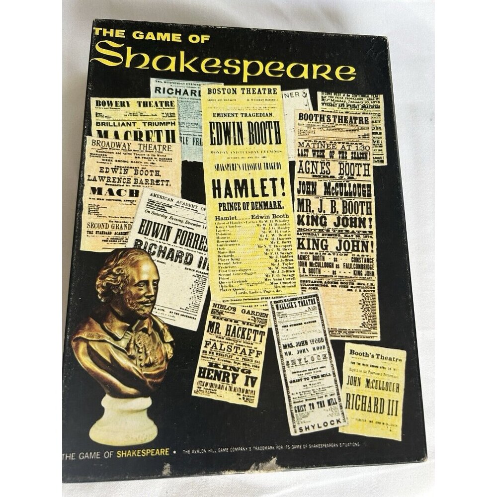 The Game of Shakespeare - 1966 Avalon Hill Bookcase Board Game Quote Cards